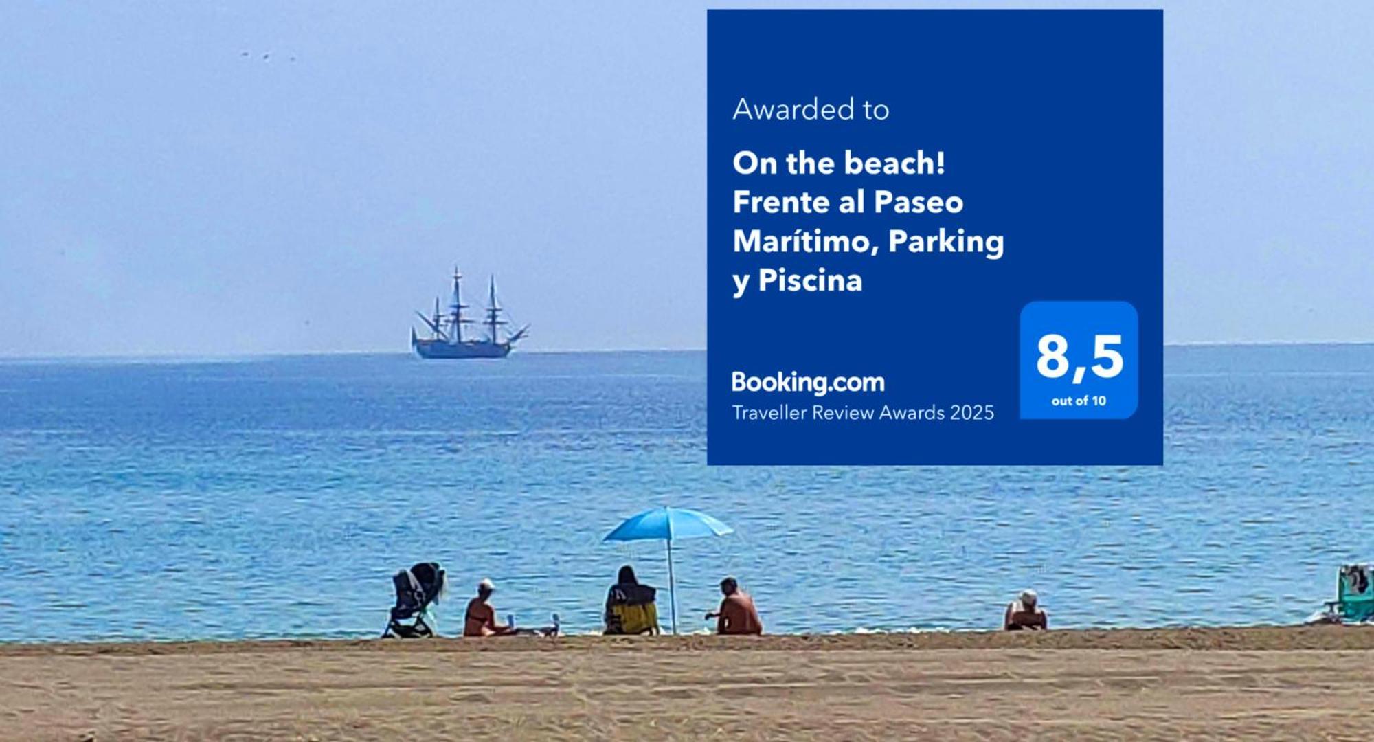 מאלגה On The Beach! Frente Al Paseo Maritimo, Parking Y Piscina מראה חיצוני תמונה